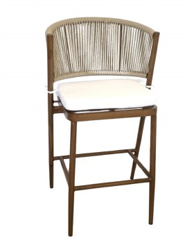 CURVED BACK STOOL W/CUSHION-OUTDOOR
