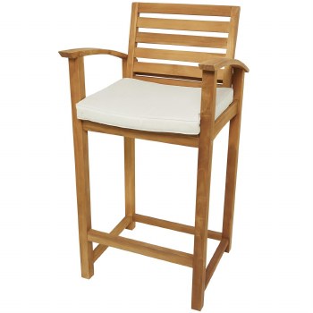 TEAK BARSTOOL W/ARMREST