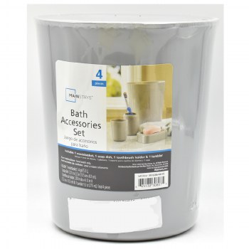 GREY 4 PIECE BATH SET