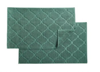 TRELLIS GREEN BATHMAT-SET OF 2