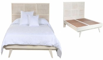 MANGO WOOD & RATTAN QUEEN BED