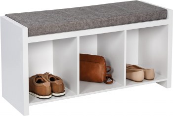 3 CUBE STORAGE BENCH-WHITE