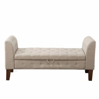 BEIGE STORAGE BENCH