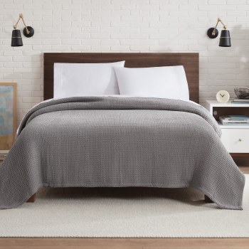 WAFFLE BLANKET LIGHT GREY-KING