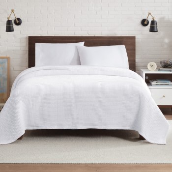 WAFFLE BLANKET-WHITE-QUEEN