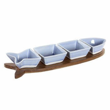 FISH SERVING  SET W/BOARD-SET/5