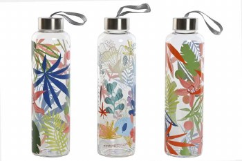 GLASS BOTTLE-LEAF 3 AST
