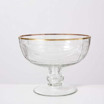 ZYNTHIA GOLD RIM BOWL-LARGE