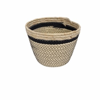 NATURAL AND BLACK BASKET - MEDIUM