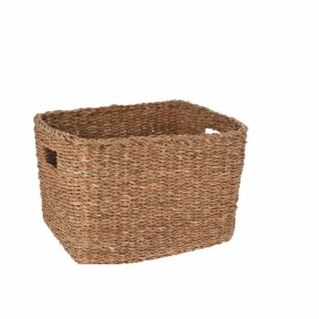 WOVEN RECTANGLE BASKET-,MEDIUM
