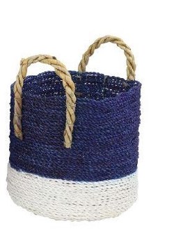 SEAGRASS BASKET-BLUE-MEDIUM