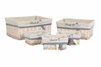 FISH BASKET W/LINER SET OF 5