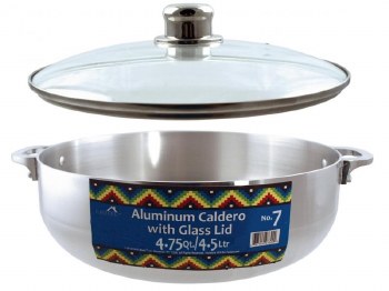 COLDERO ALUMINUM POT W/GLASS LID-LARGE