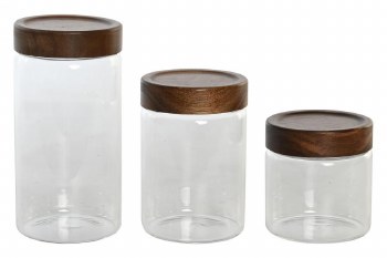 GLASS CANNISTER SET 3PC