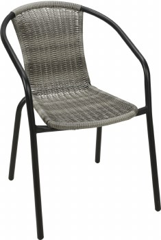 RATTAN STACKABLE CHAIR-GREY