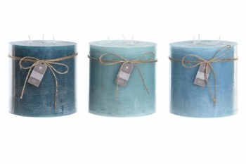 CANDLE 3 WICK-BLUE-MEDIUM