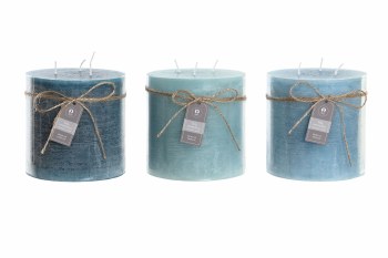 CANDLE 3 WICK-BLUE-SMALL