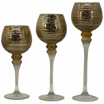 MERC/GLD CANDLE HOLDER-LG