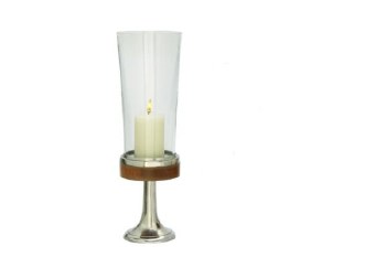 METAL & GLASS CANDLE HOLDER-LARGE