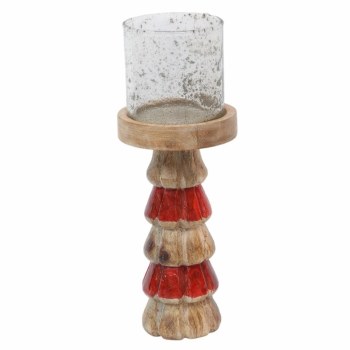 RED/GOLD PILAR CNDL HLDR-LG