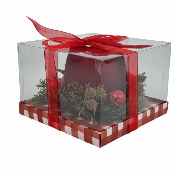 CANDLE HOLDER- RED