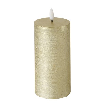 FLAMO PILAR CANDLE-GOLD