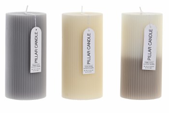 RIBBED CANDLE-NATURAL