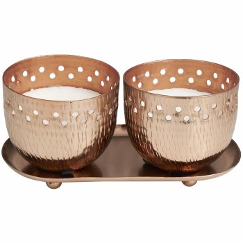 COPPER VOTIV CANDLE-SET OF 3