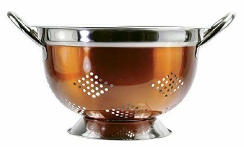 COLANDER-COPPER & STAINLESS STEEL-LARGE