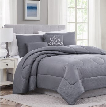 ENCINO KING COMFORTER- SET-CHARCOAL-5PC