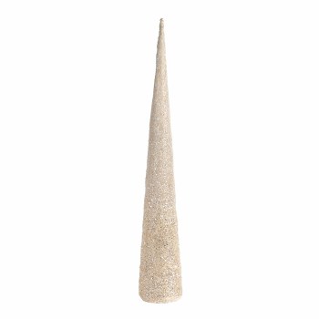 WHITE GLITTER CONE TREE-LARGE