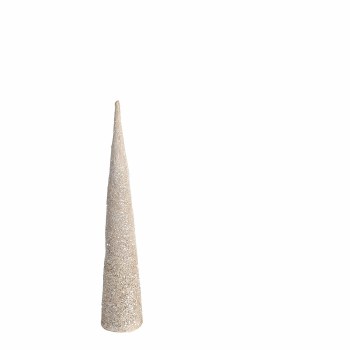 WHITE GLITTER CONE TREE-MEDIUM