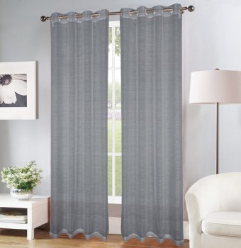 ERICA DOILY STRIPE CURTAIN-CHARCOAL