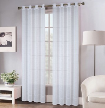 ERICA DOILY STRIPE CURTAIN-WHITE