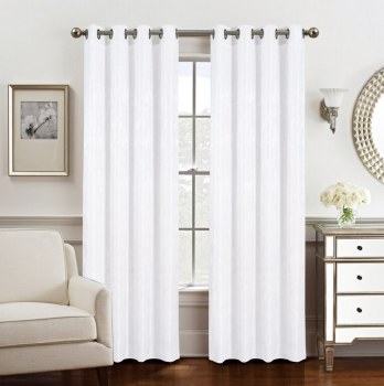 ROXY 2 TONE CURTAIN -WHITE