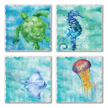 ARRIANA SEALIFE COASTER-SET/4