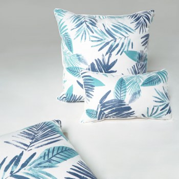 BLUE LEAF CUSHION - LARGE