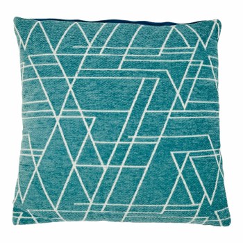 CHENILLE CUSHION-TURQ