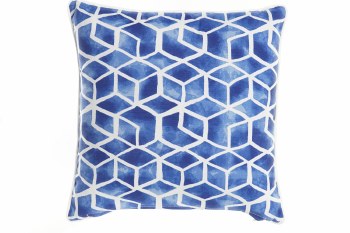 GEOMETRIC CUSHION-BLUE