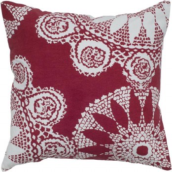 BURGUNDY LACE PRINT CUSHION