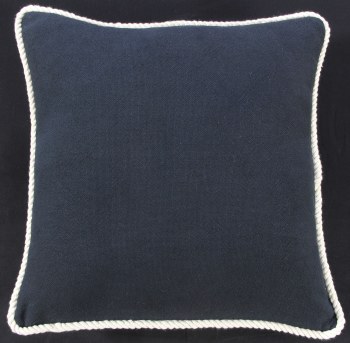 NAVY CUSHION WITH WHITE ROPE