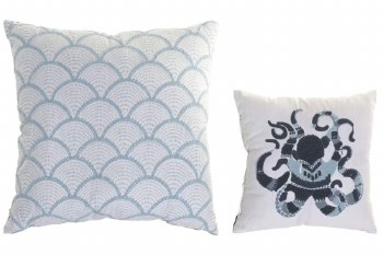 OCTOPUS BLUE CUSHION S/2