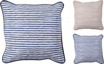 STRIPED DESIGN CUSHION - 2 ASST