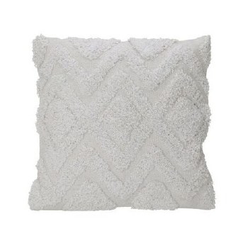 TUFTED COTTON CUSHION-WHITE