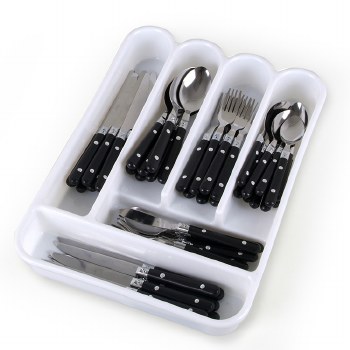 CUTLERY SET W/BLACK HANDLES-58 PC