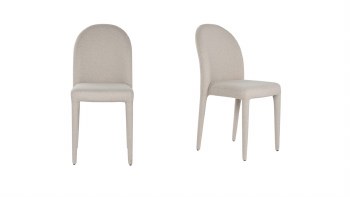 FABRIC & METAL GREY DINING CHAIR