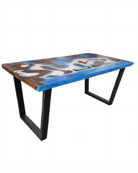 DANA RESIN BLUE DINING TABLE