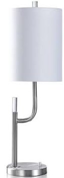 BRUSHED STEEL TABLE LAMP-SILVER