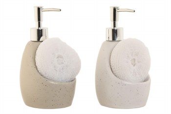 STONEWARE DISPENSER WITH SCRUBBER 2 AST