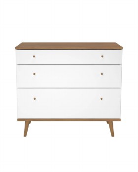 3 DRAWER DRESSER WHT/OAK